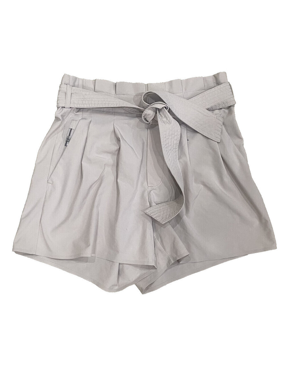 Athleta Skyline Size 0 Oatmeal/Dark White? Paper Bag Tie High Waist Shorts